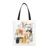 Bolso de mano con estampado colorido de gatos